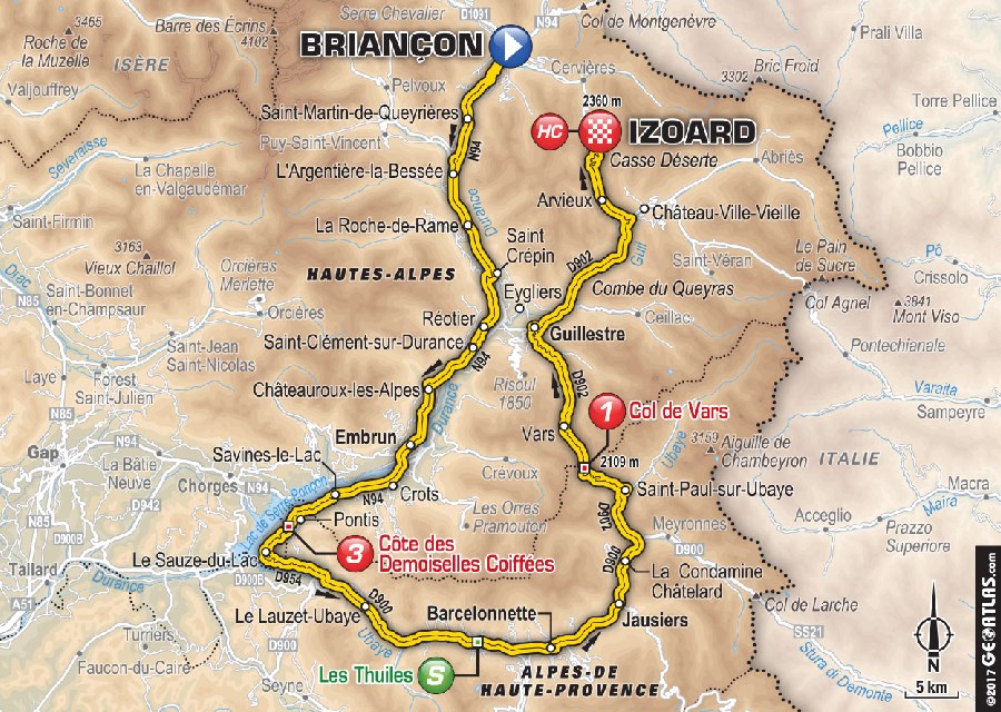 carte etape 18 briancon izoard